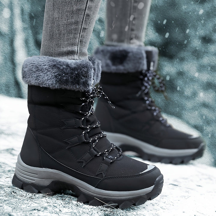 Lucy | Women's Faux Fur Lace-Up Snow Boots