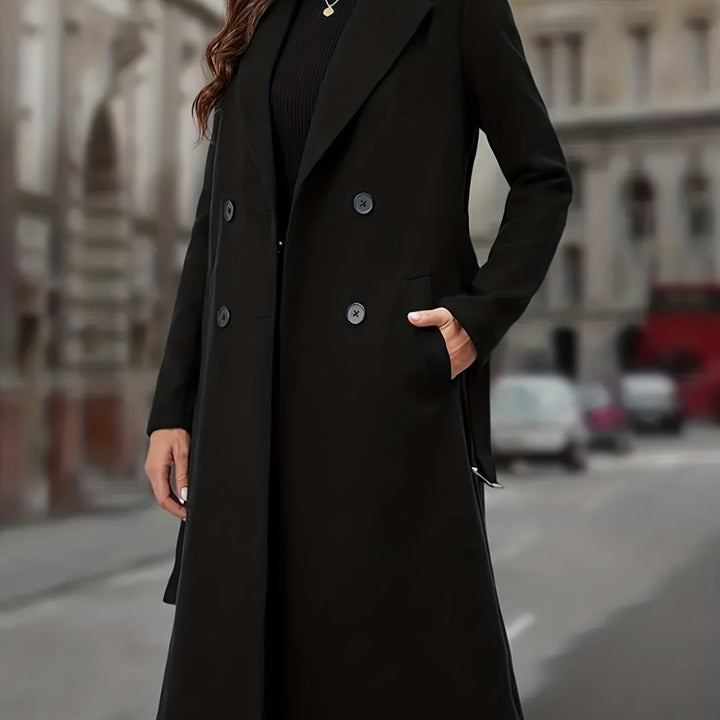 Noelle | Women's Double Breasted Belted Long Coat