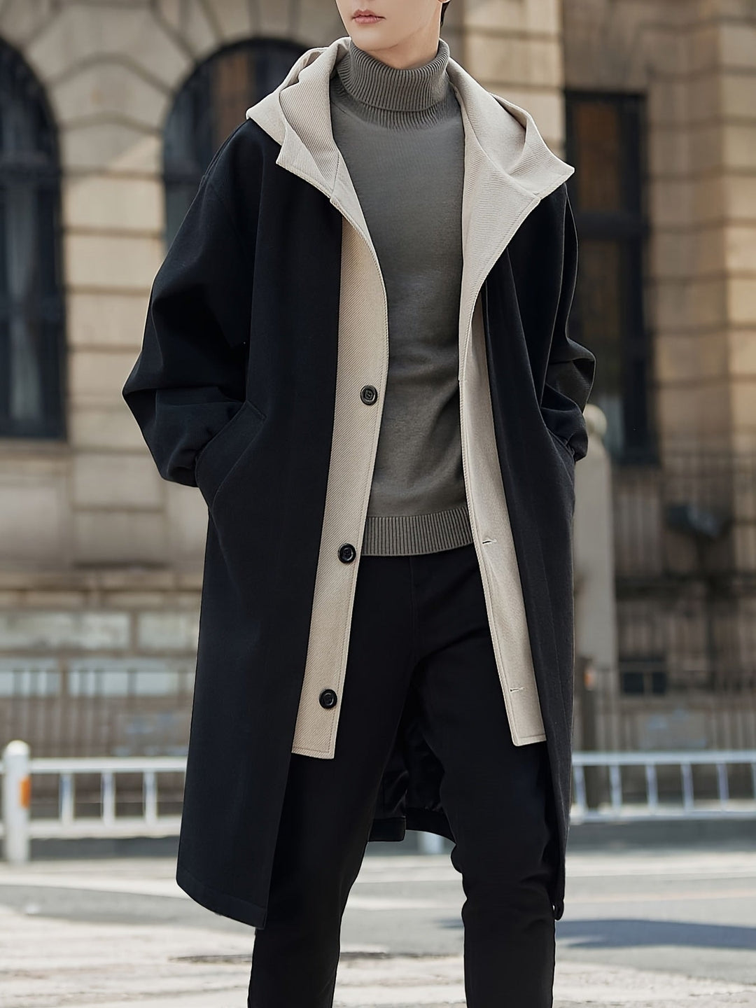 Cruz | Men's Colorblock Hooded Long Coat