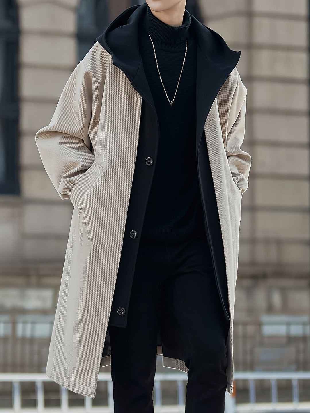 Cruz | Men's Colorblock Hooded Long Coat