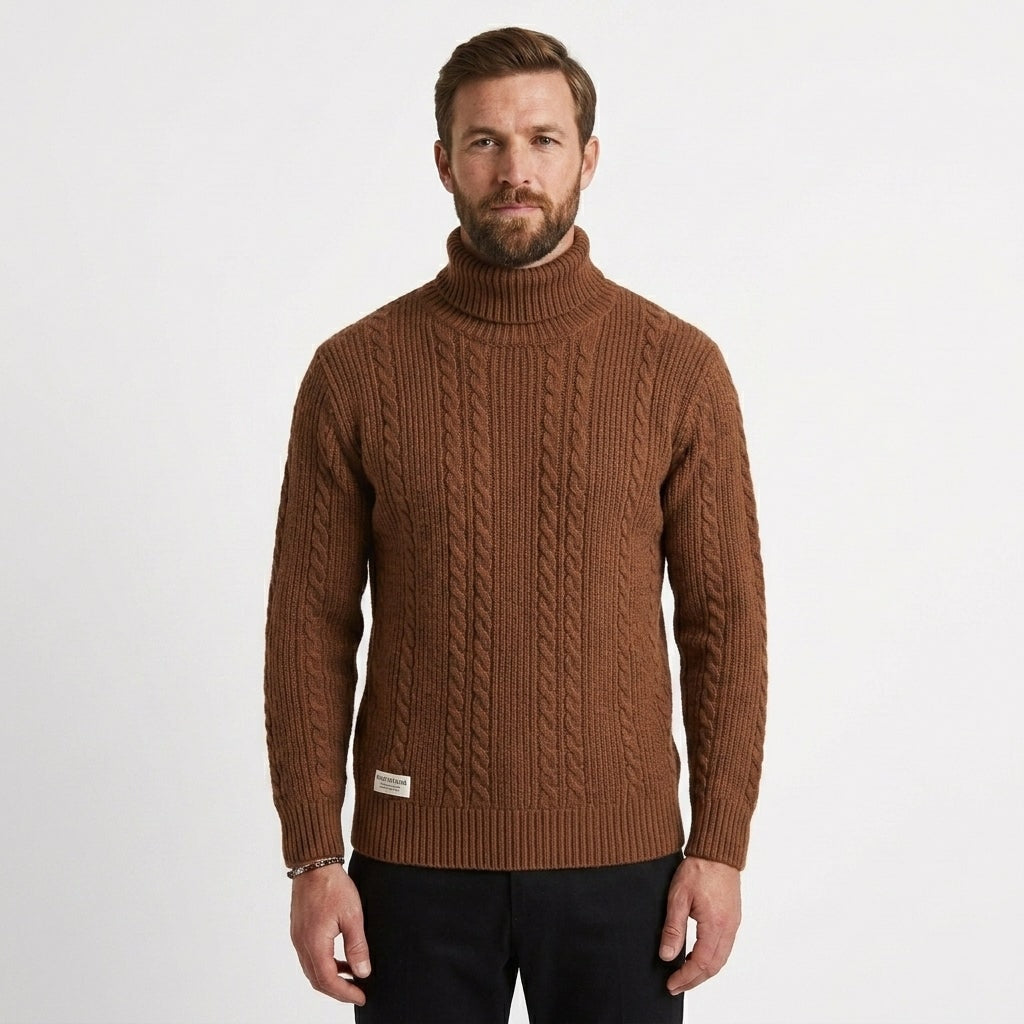 Owen | Men's Cable Knit Turtleneck Jumper
