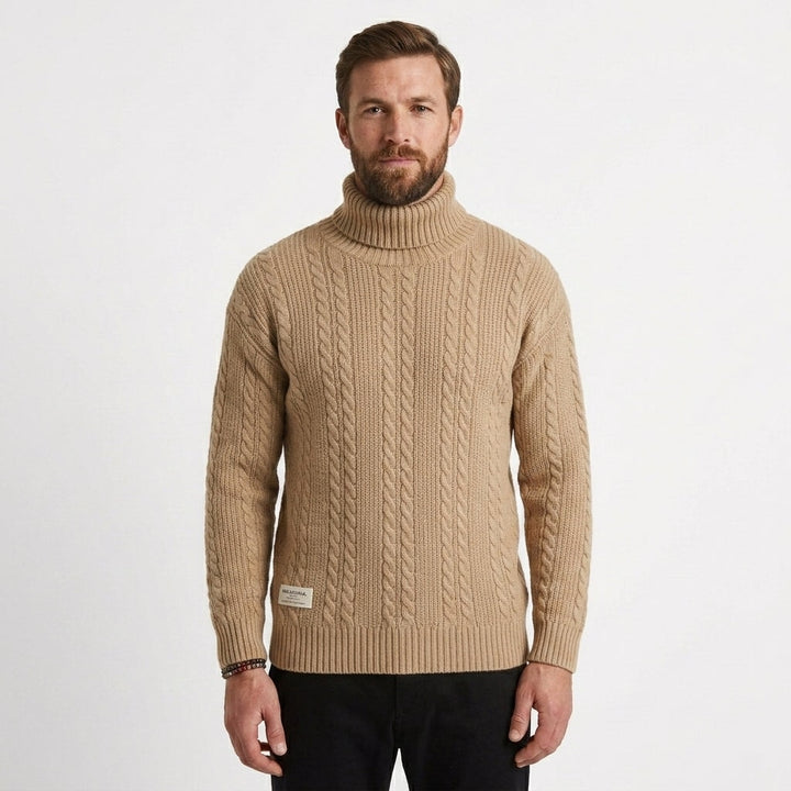 Owen | Men's Cable Knit Turtleneck Jumper