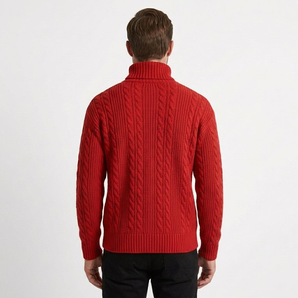 Owen | Men's Cable Knit Turtleneck Jumper