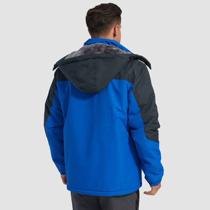 Bright Blue MAGCOMSEN Men's Water-Repellent Winter Ski Jacket with Fleece Lining in #Color_Bright Blue