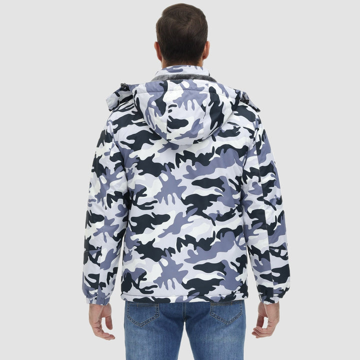 Grey Camo MAGCOMSEN Men's Water-Repellent Winter Ski Jacket with Fleece Lining in #Color_Grey Camo
