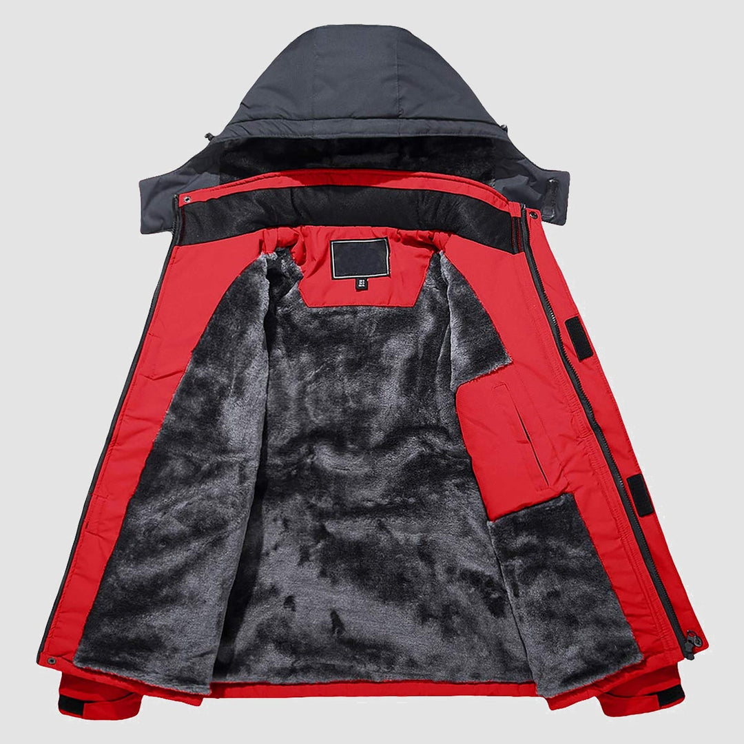 Red MAGCOMSEN Men's Water-Repellent Winter Ski Jacket with Fleece Lining in #Color_Red