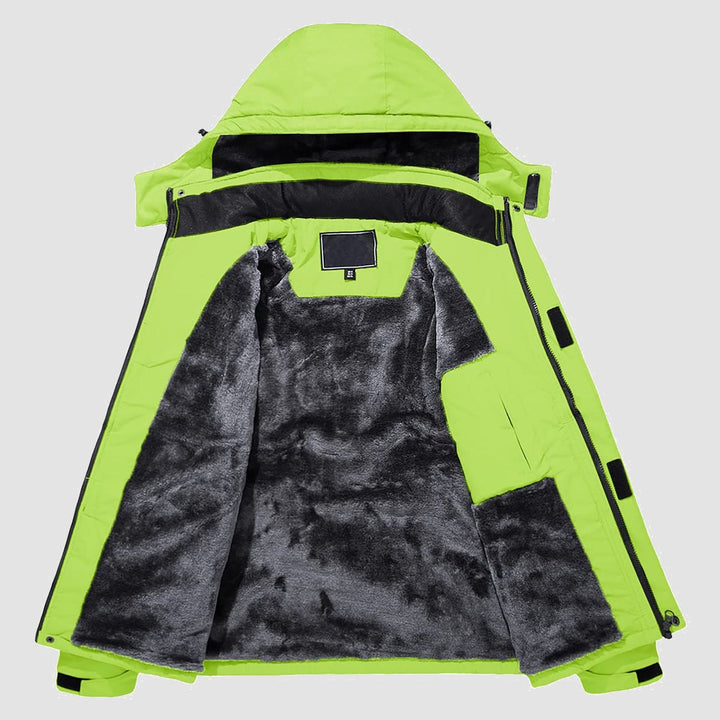 Bright Green MAGCOMSEN Men's Water-Repellent Winter Ski Jacket with Fleece Lining in #Color_Bright Green