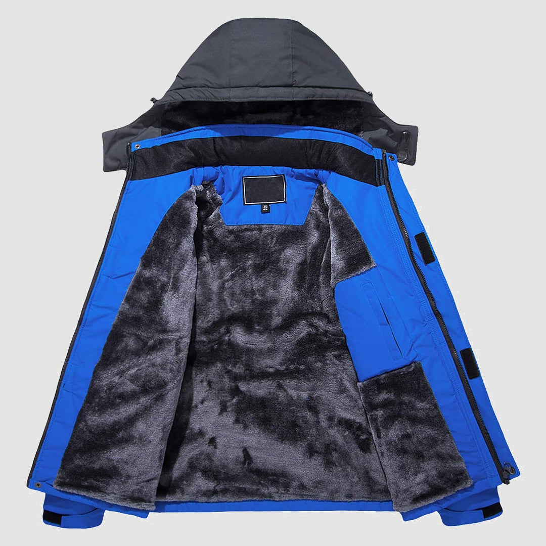 Bright Blue MAGCOMSEN Men's Water-Repellent Winter Ski Jacket with Fleece Lining in #Color_Bright Blue