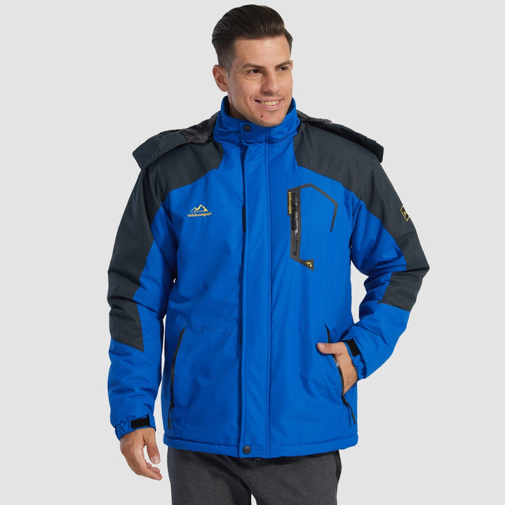 Bright Blue MAGCOMSEN Men's Water-Repellent Winter Ski Jacket with Fleece Lining in #Color_Bright Blue