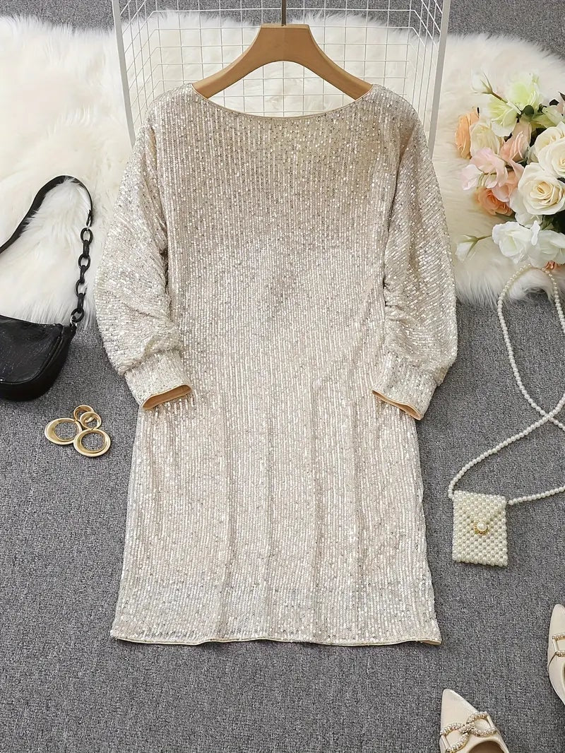 Emerson | Sparkly Sequin Off Shoulder Mini Dress