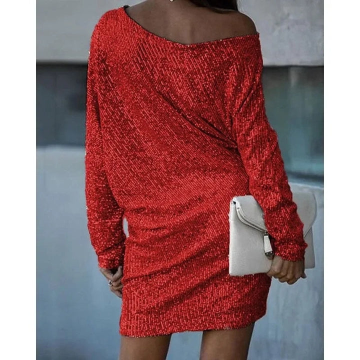 Emerson | Sparkly Sequin Off Shoulder Mini Dress