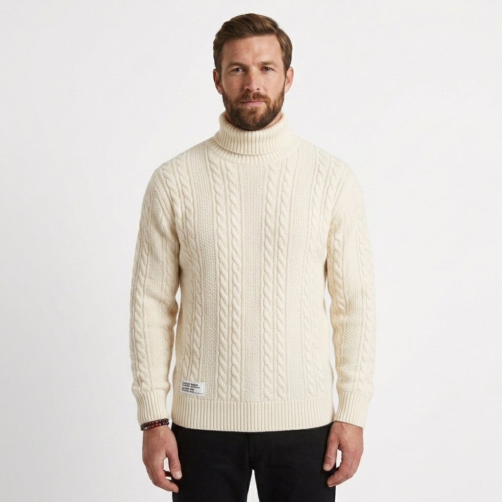 Owen | Men's Cable Knit Turtleneck Jumper