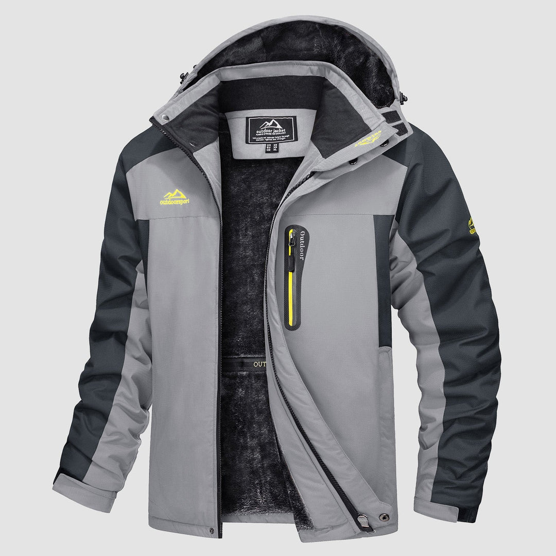 Light Grey MAGCOMSEN Men's Water Resistant Ski Jacket - Fleece Lined Parka in #Color_Light Grey
