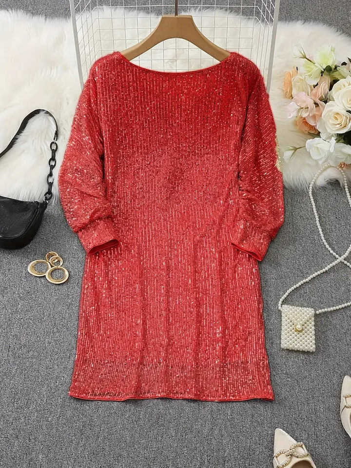Emerson | Sparkly Sequin Off Shoulder Mini Dress