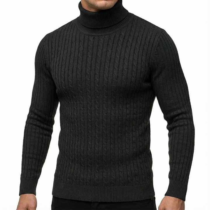 Blake | Men's Cable Knit Turtleneck Jumper