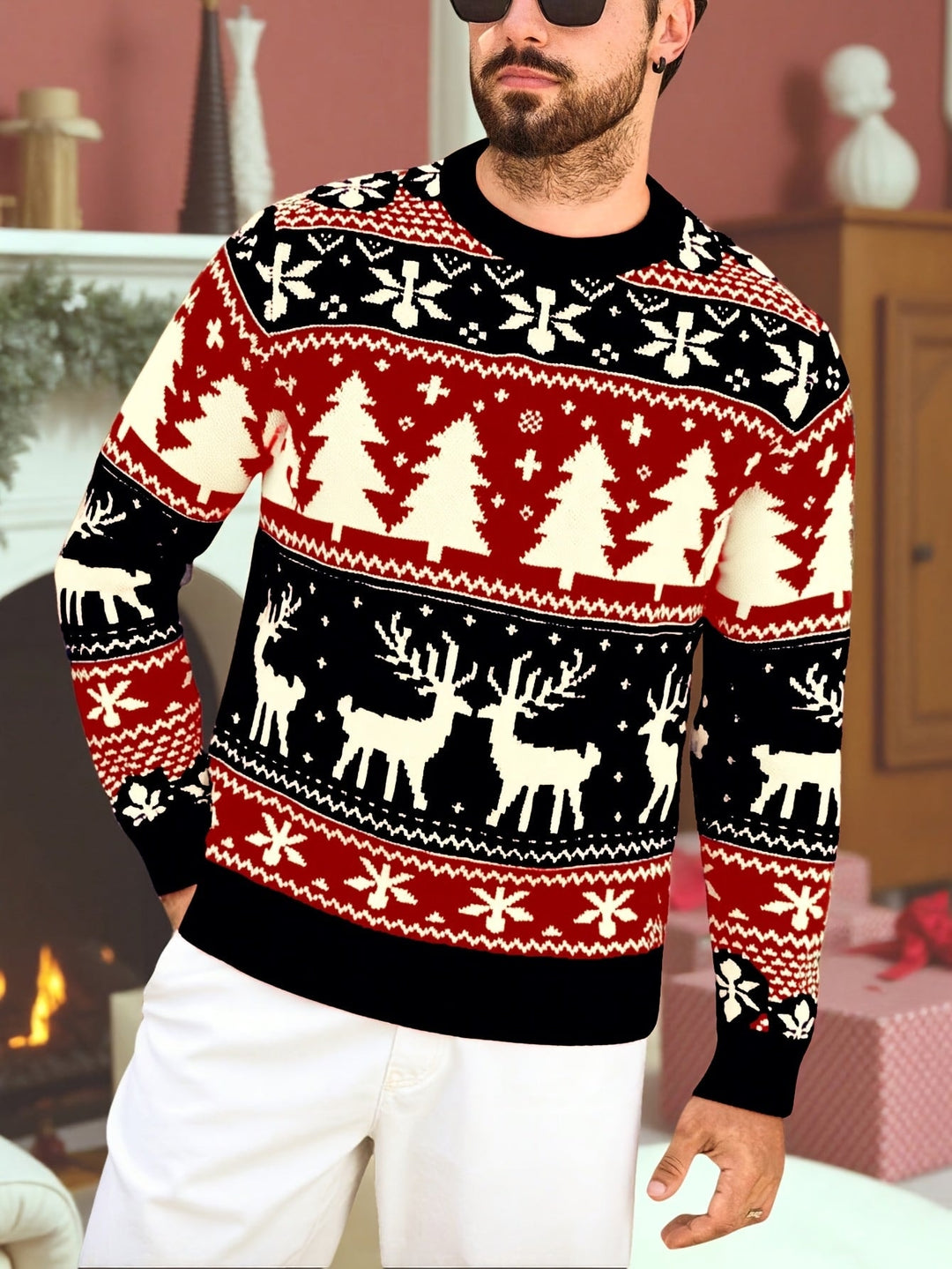 Austin | Men's Reindeer Fair Isle Christmas Jumper