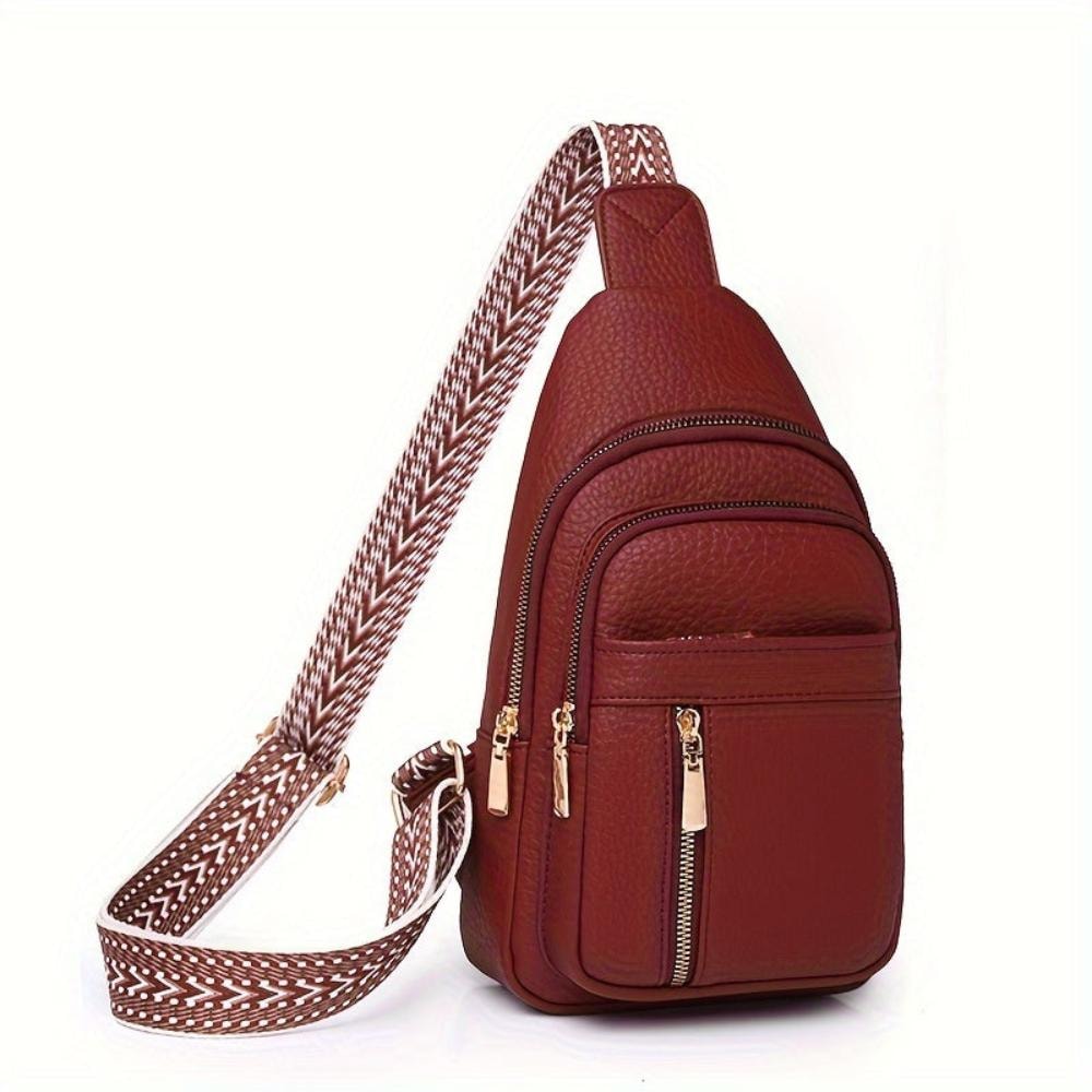 Adeline | Women's Faux Leather Chest Sling Crossbody Bag