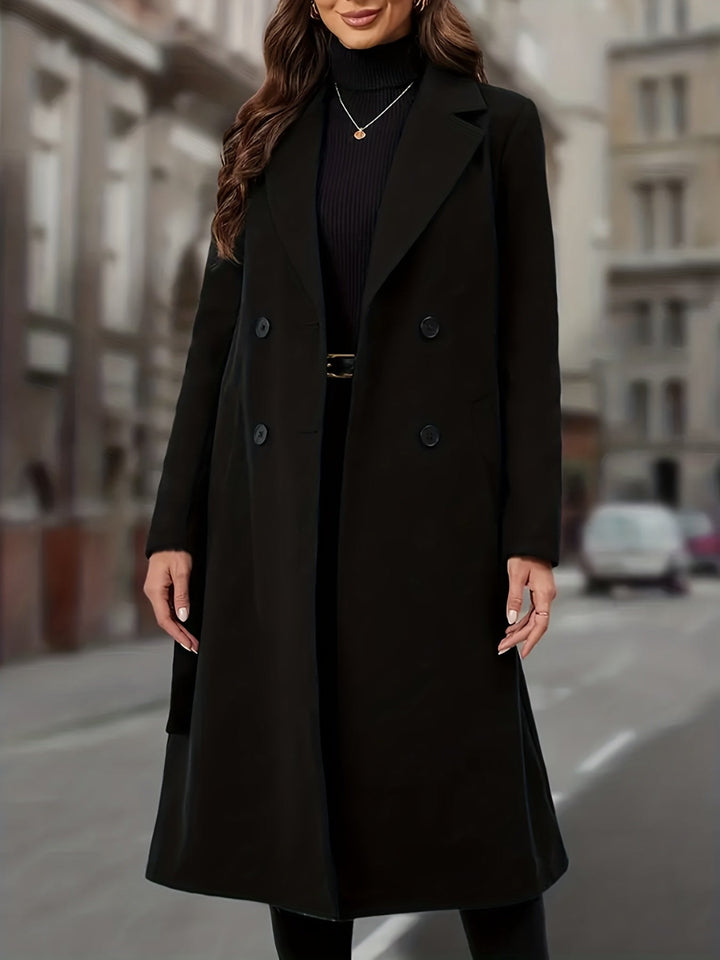 Noelle | Women's Double Breasted Belted Long Coat