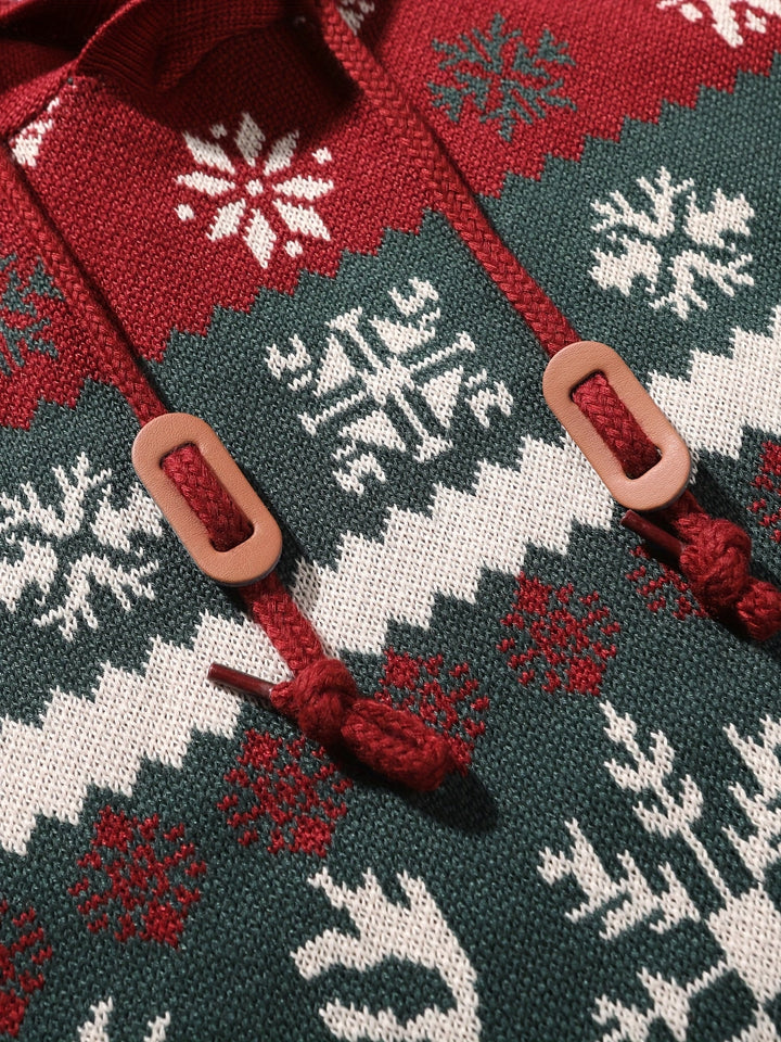 Ryan | Men's Reindeer Knit Hooded Christmas Jumper