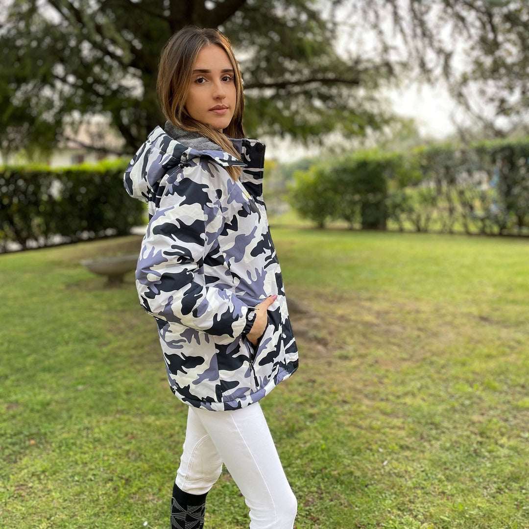 Grey Camo MAGCOMSEN Women's Water-Resistant Fleece Ski Jacket with 4 Pockets in #Color_Grey Camo
