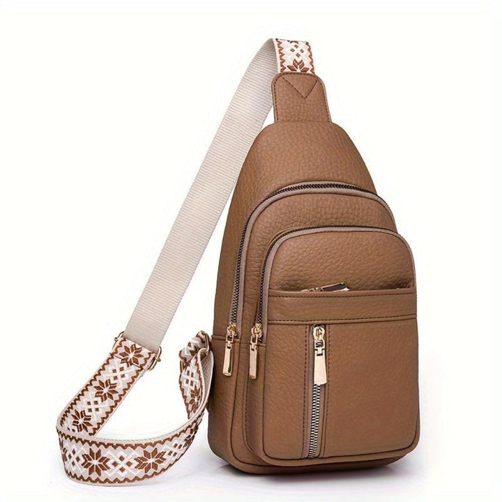 Adeline | Women's Faux Leather Chest Sling Crossbody Bag