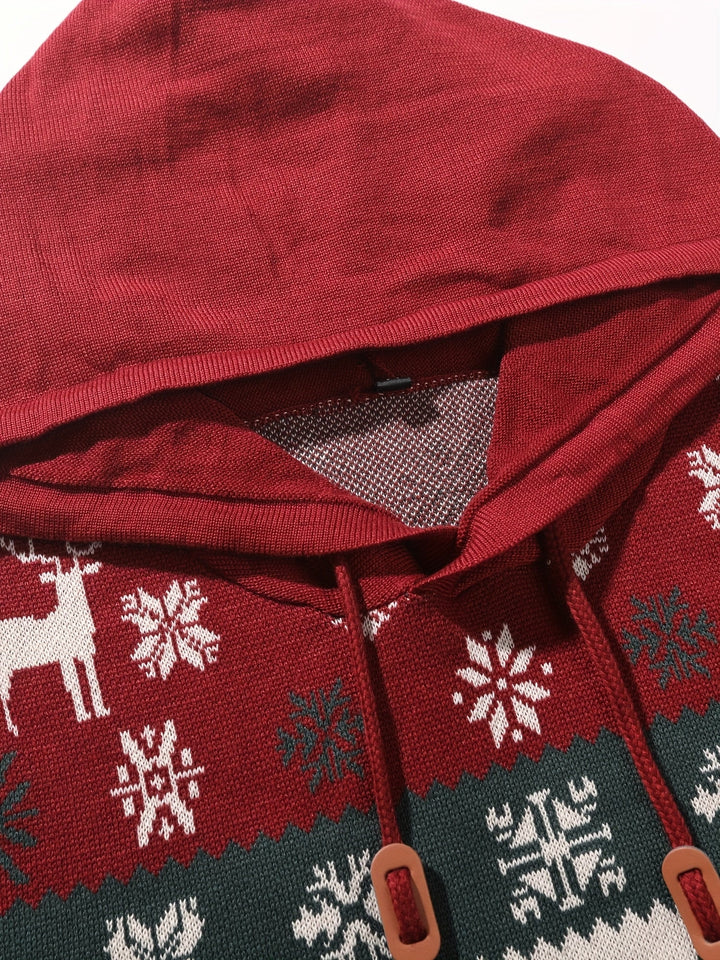 Ryan | Men's Reindeer Knit Hooded Christmas Jumper