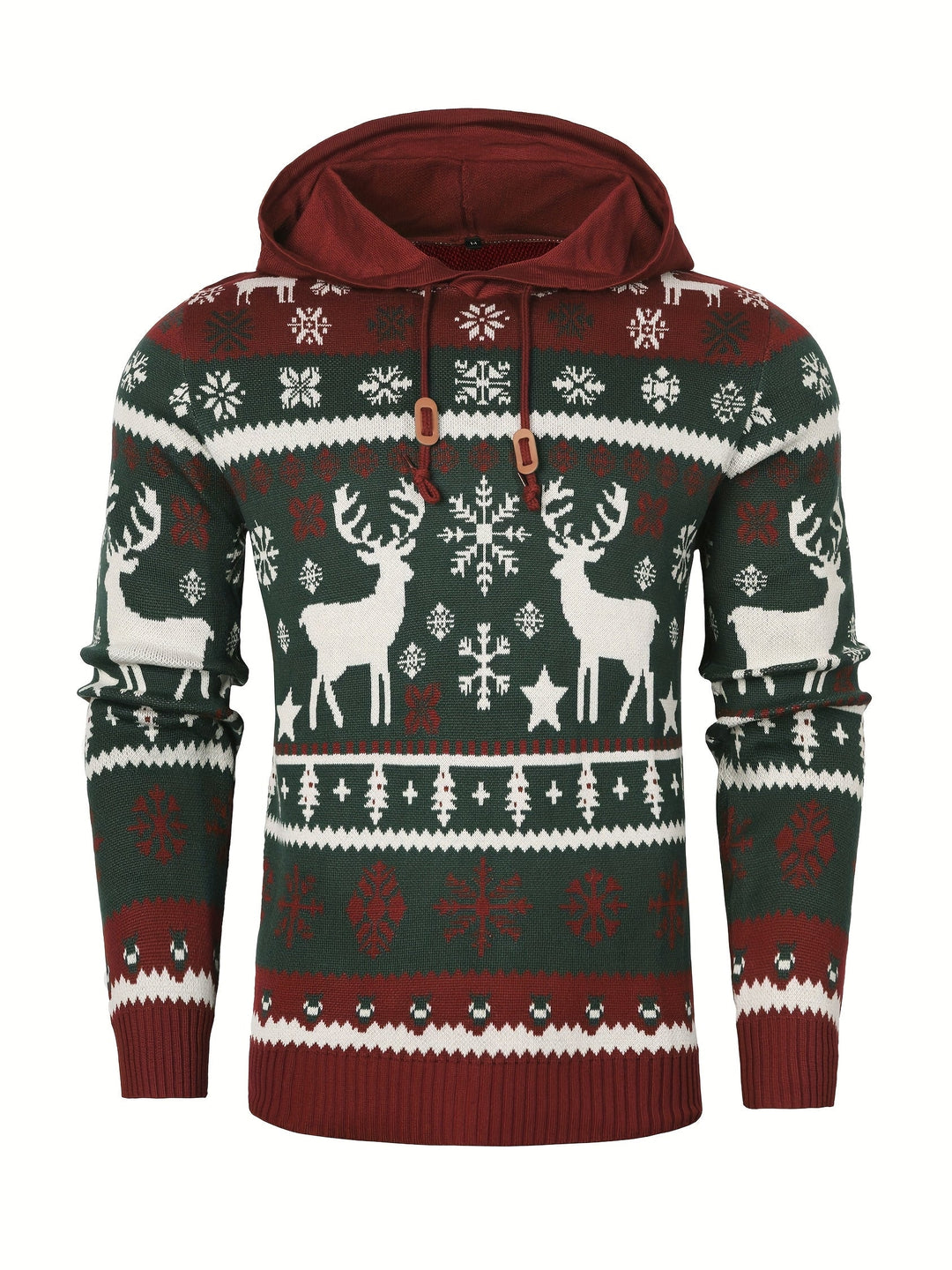 Ryan | Men's Reindeer Knit Hooded Christmas Jumper