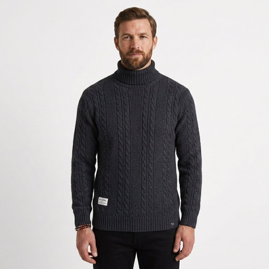 Owen | Men's Cable Knit Turtleneck Jumper