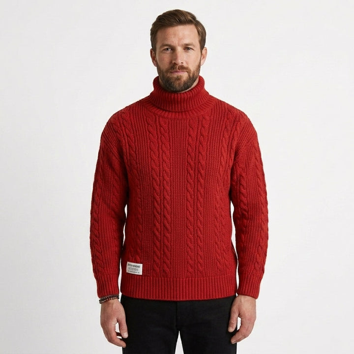Owen | Men's Cable Knit Turtleneck Jumper