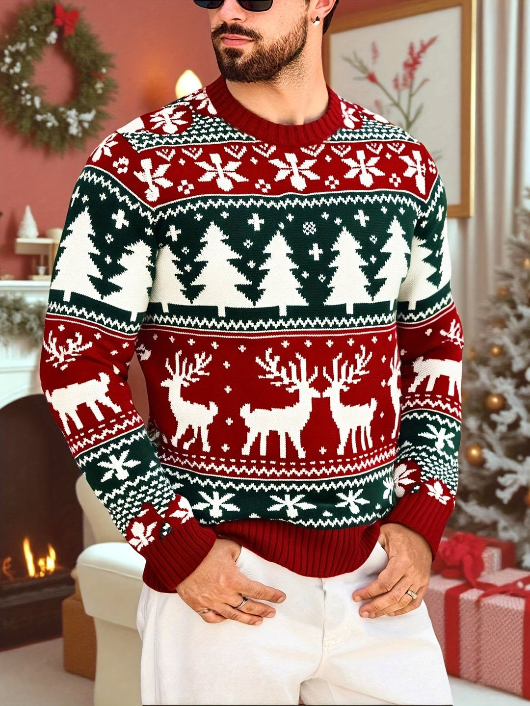 Austin | Men's Reindeer Fair Isle Christmas Jumper