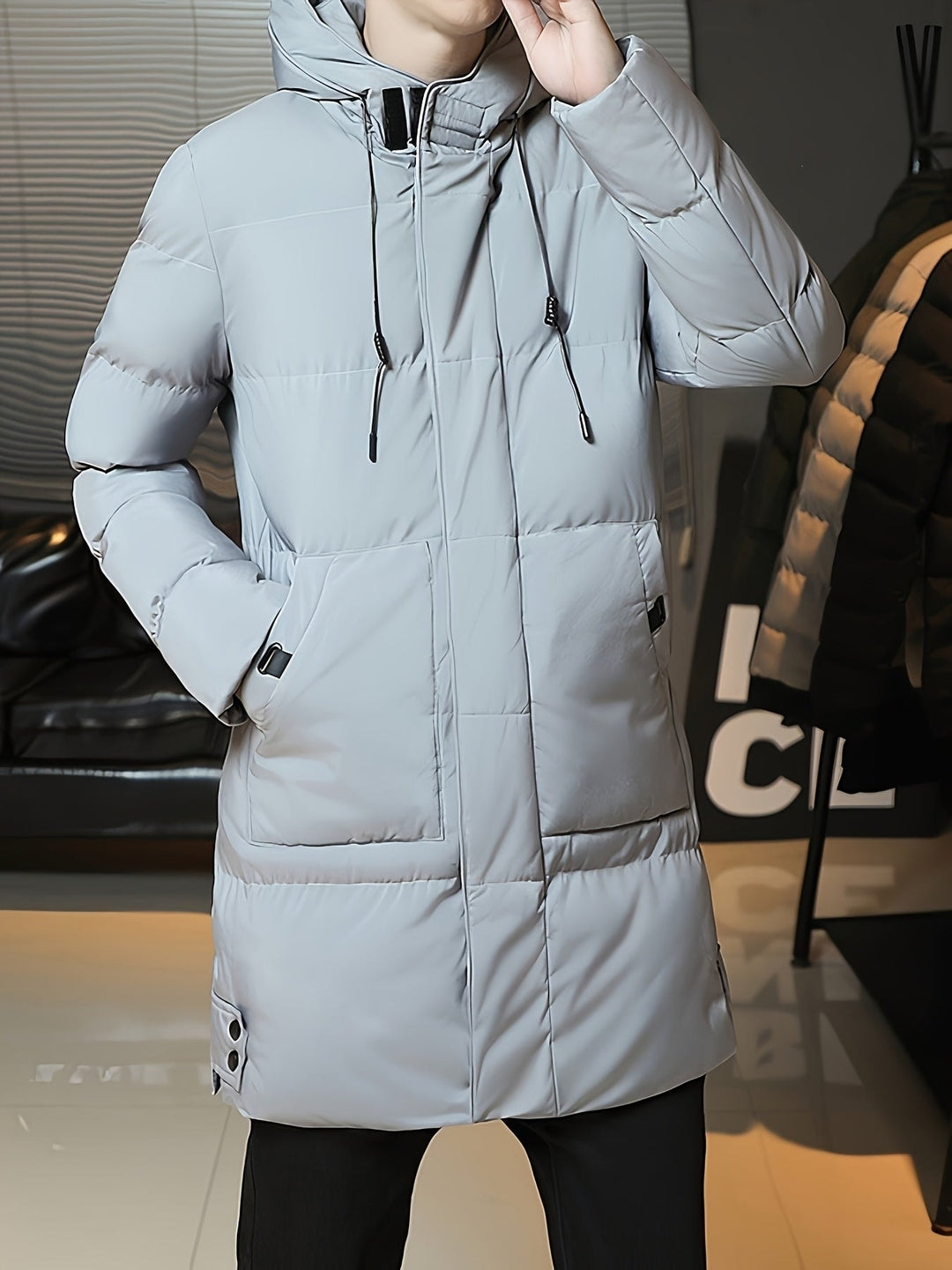 Ace | Men's Hooded Quilted Long Coat