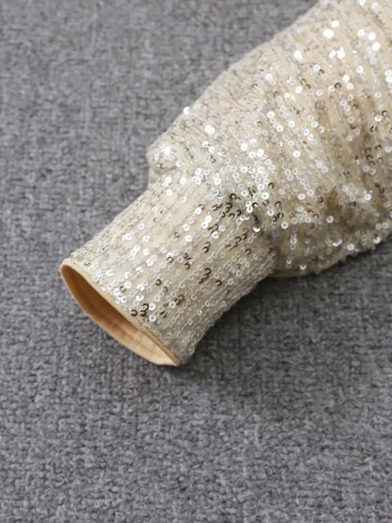 Emerson | Sparkly Sequin Off Shoulder Mini Dress