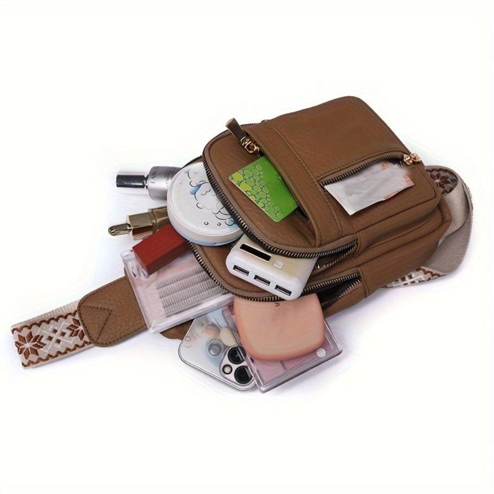 Adeline | Women's Faux Leather Chest Sling Crossbody Bag