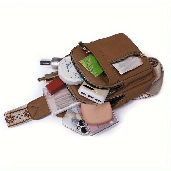 Adeline | Women's Faux Leather Chest Sling Crossbody Bag
