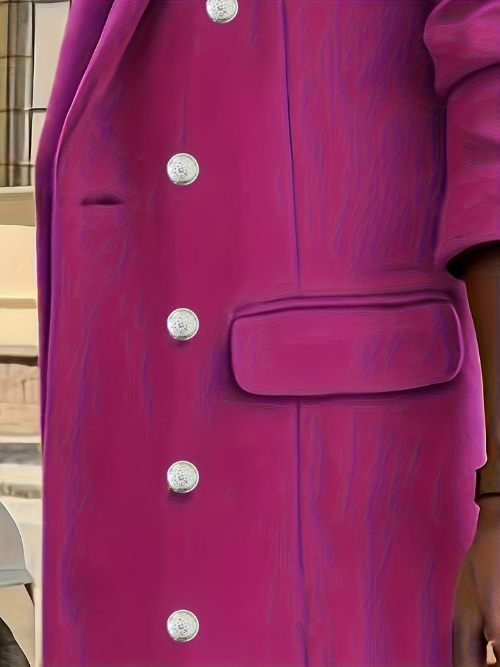 Hadley | Pink Double Breasted Long Coat