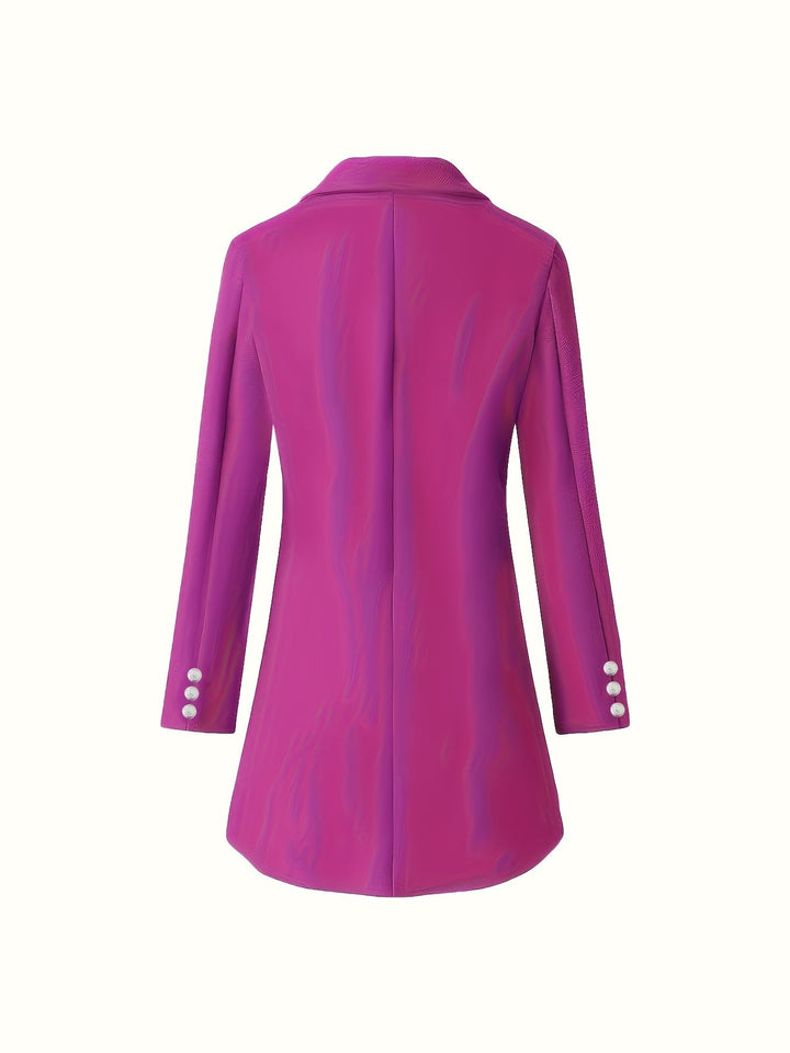 Hadley | Pink Double Breasted Long Coat