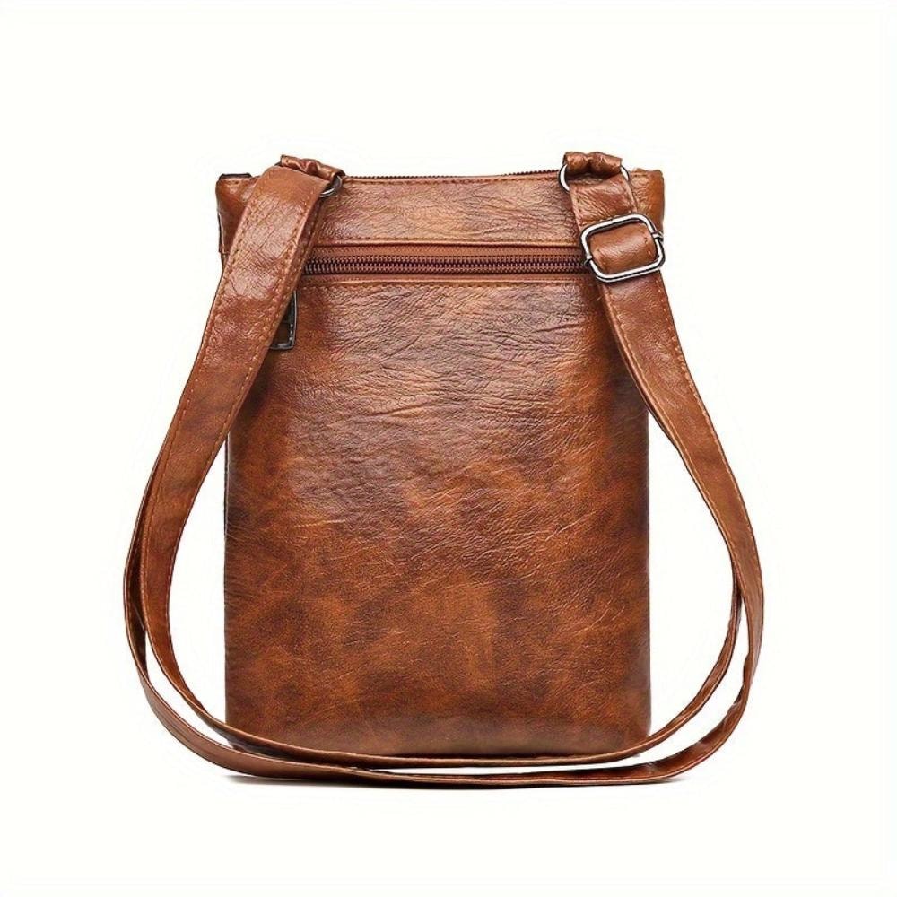 Elise | Vintage Brown Leather Crossbody Bag