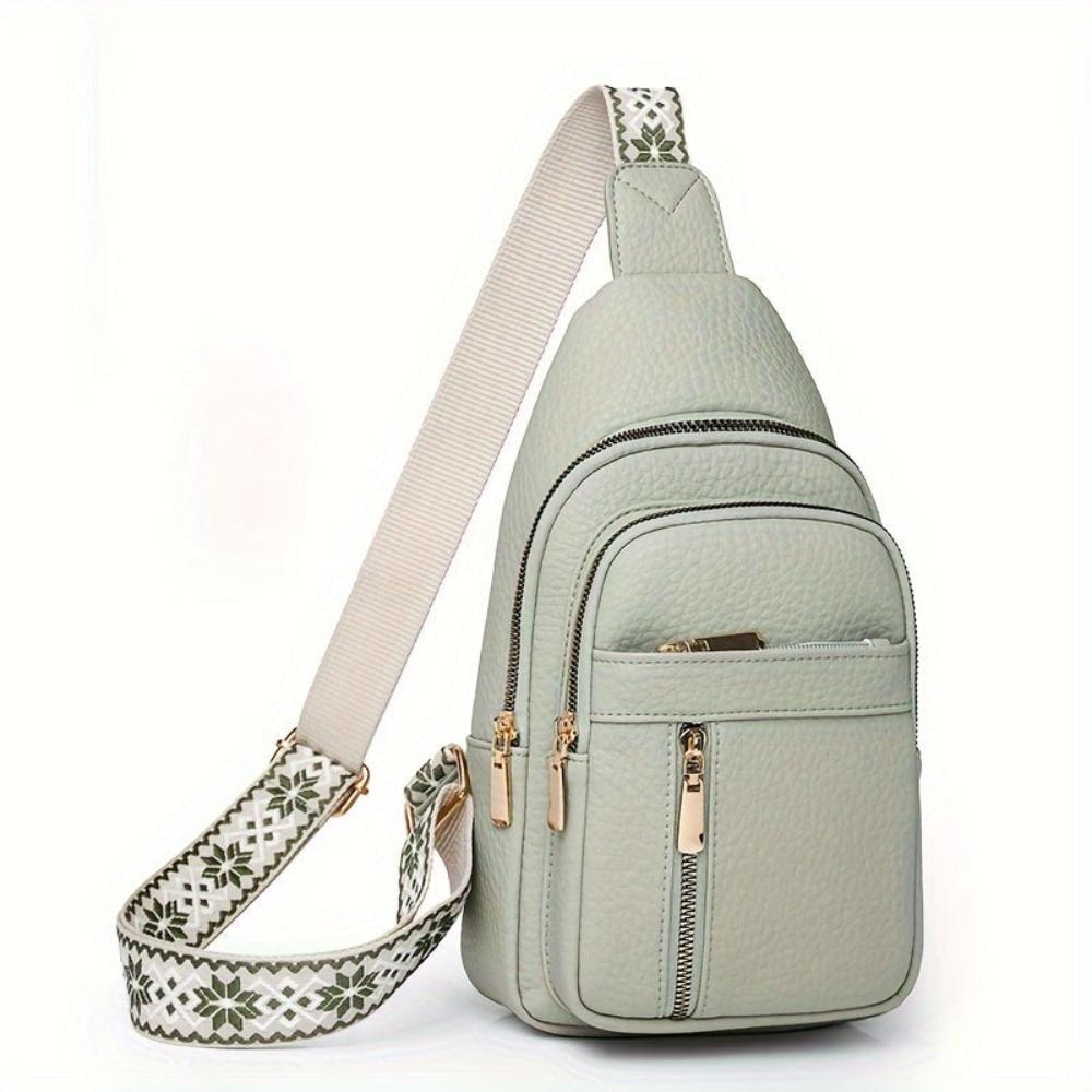Adeline | Women's Faux Leather Chest Sling Crossbody Bag
