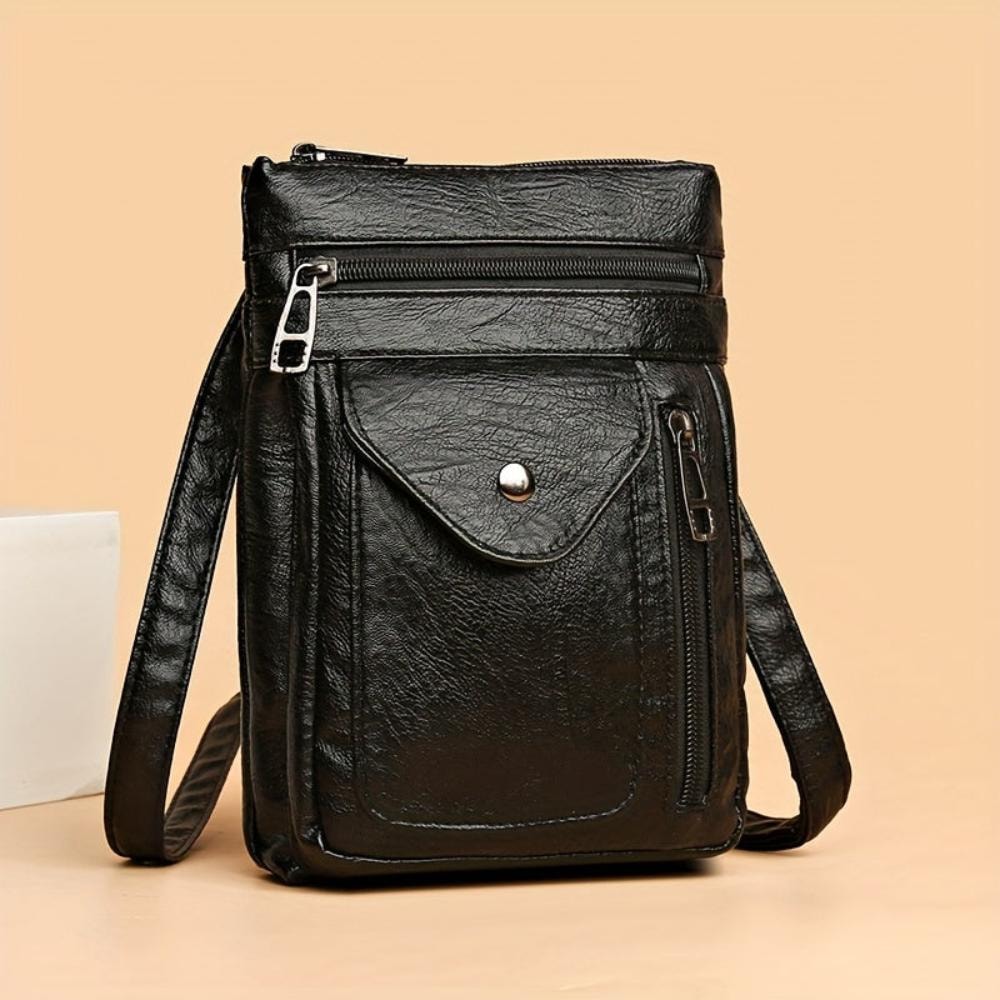 Elise | Vintage Brown Leather Crossbody Bag