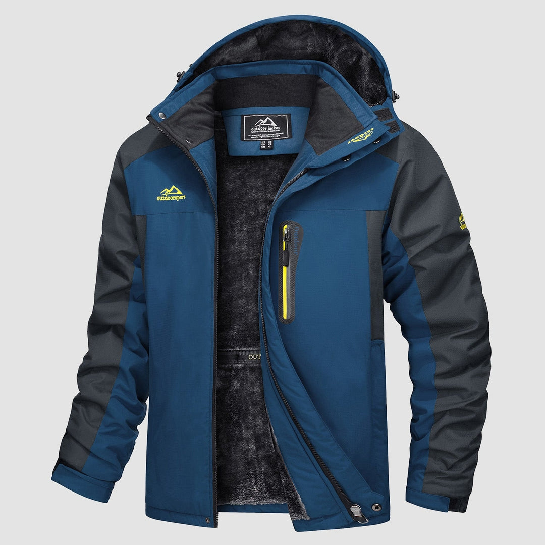 Denim Blue MAGCOMSEN Men's Water Resistant Ski Jacket - Fleece Lined Parka in #Color_Denim Blue