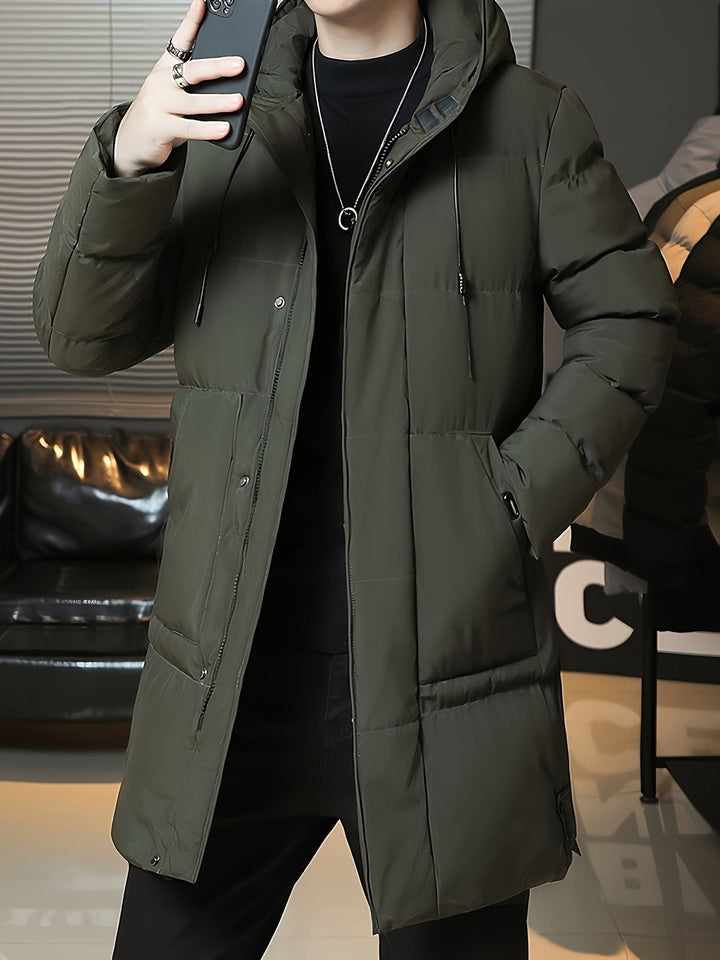 Ace | Men's Hooded Quilted Long Coat