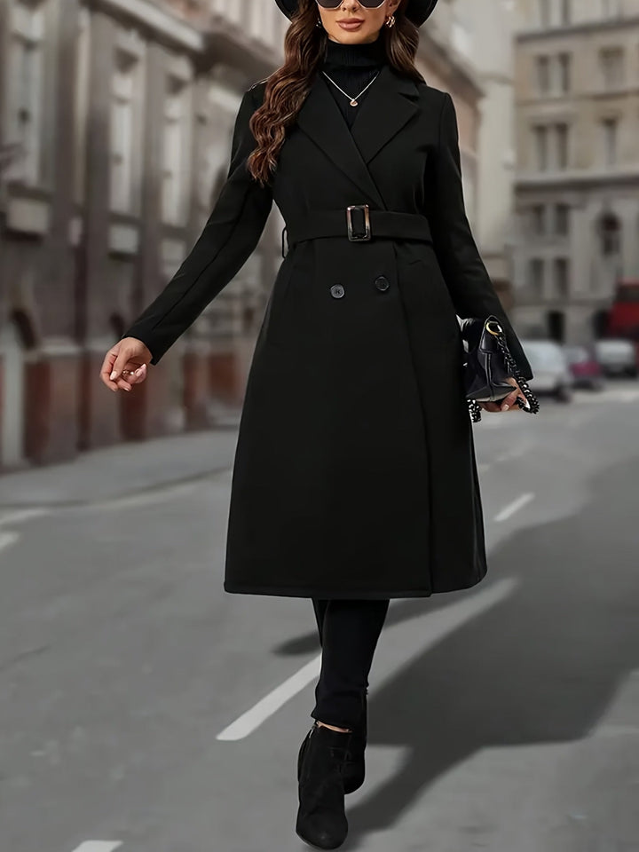 Noelle | Women's Double Breasted Belted Long Coat