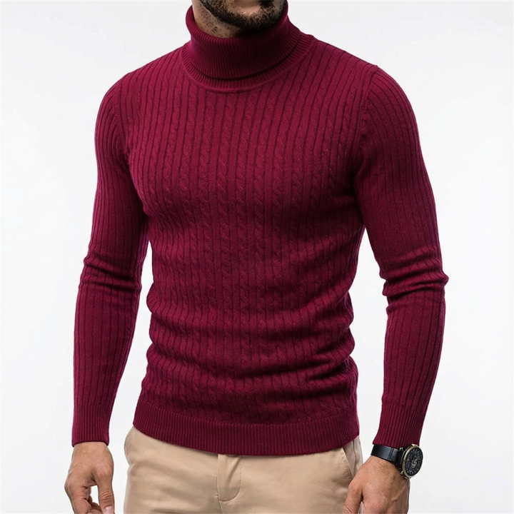 Blake | Men's Cable Knit Turtleneck Jumper
