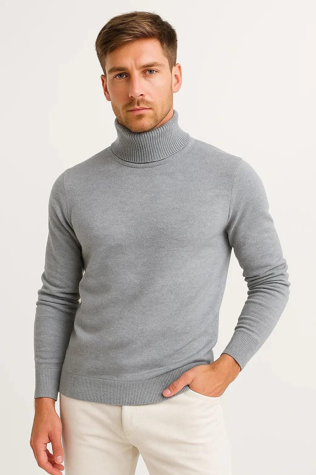 Harrington Oxford | Men's Turtleneck Sweater Virgin Wool Classic Design Comfortable Fit Harrington Oxford