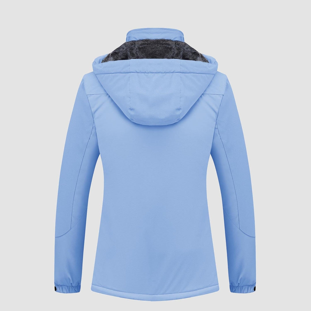 Light Blue MAGCOMSEN Women's Water-Resistant Fleece Ski Jacket with 4 Pockets in #Color_Light Blue