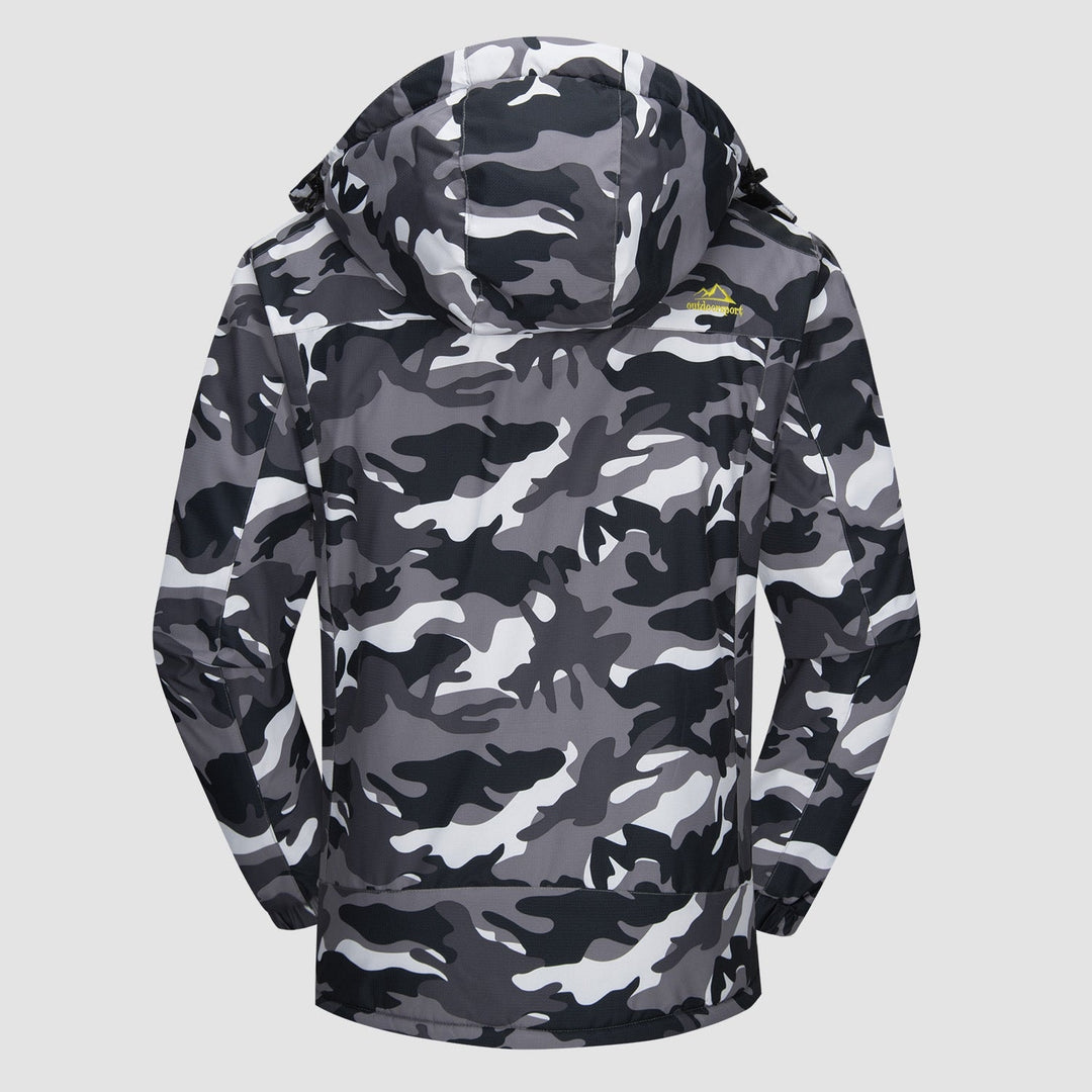 Black Camo MAGCOMSEN Men's Water Resistant Ski Jacket - Fleece Lined Parka in #Color_Black Camo