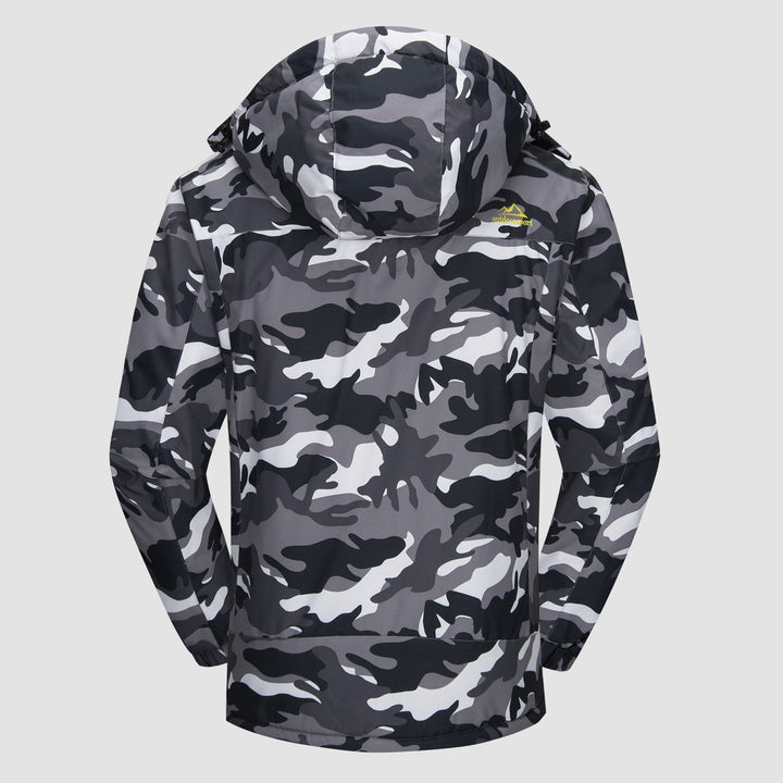 Black Camo MAGCOMSEN Men's Water Resistant Ski Jacket - Fleece Lined Parka in #Color_Black Camo
