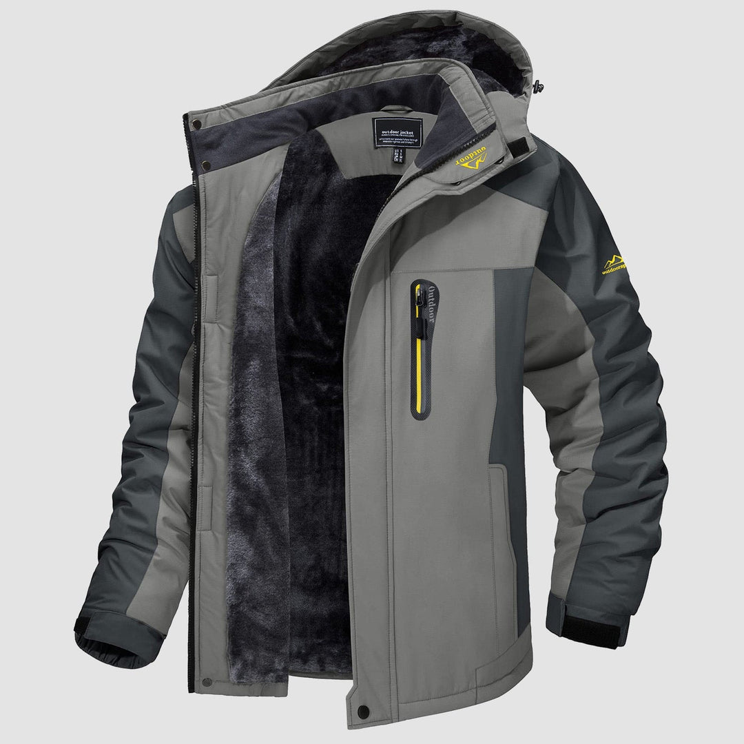 Light Grey MAGCOMSEN Men's Water-Resistant Ski Jacket - Warm Fleece Winter in #Color_Light Grey