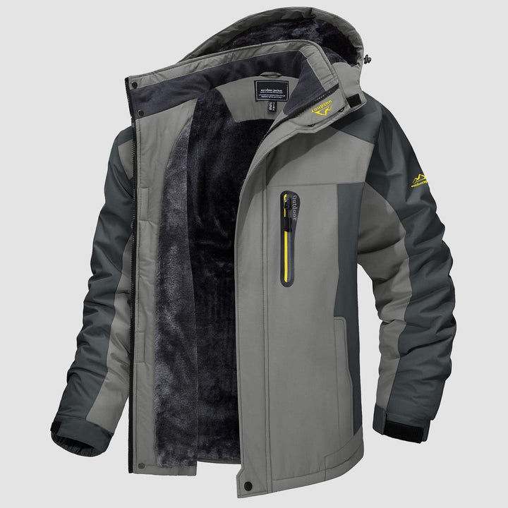 Light Grey MAGCOMSEN Men's Water-Resistant Ski Jacket - Warm Fleece Winter in #Color_Light Grey