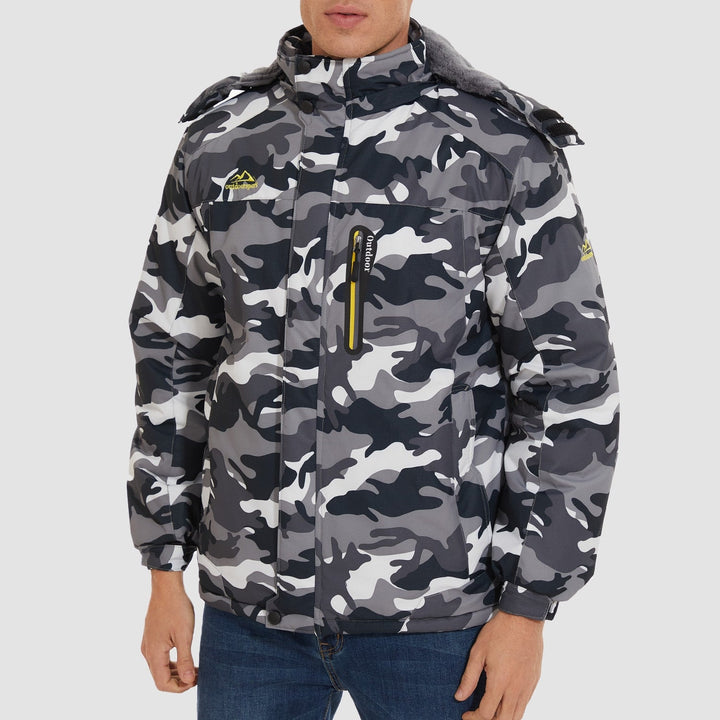 Black Camo MAGCOMSEN Men's Water-Resistant Ski Jacket - Warm Fleece Winter in #Color_Black Camo